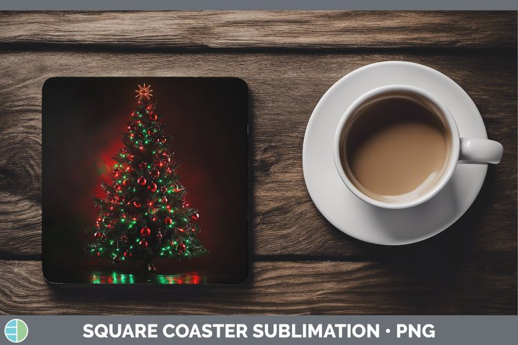 GorgeousNeon Christmas Square Coaster design.
