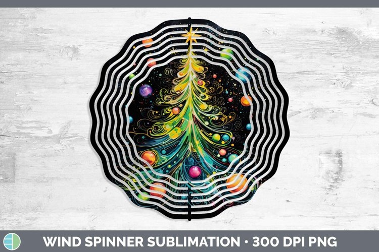 Neon Christmas Tree Wind Spinner Sublimation Spinner De