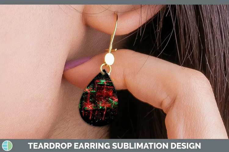 Neon Christmas Gifts Teardrop Earrings Sublimation Earrings