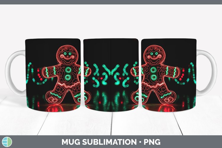 GorgeousNeon Christmas Mug Wrap design.
