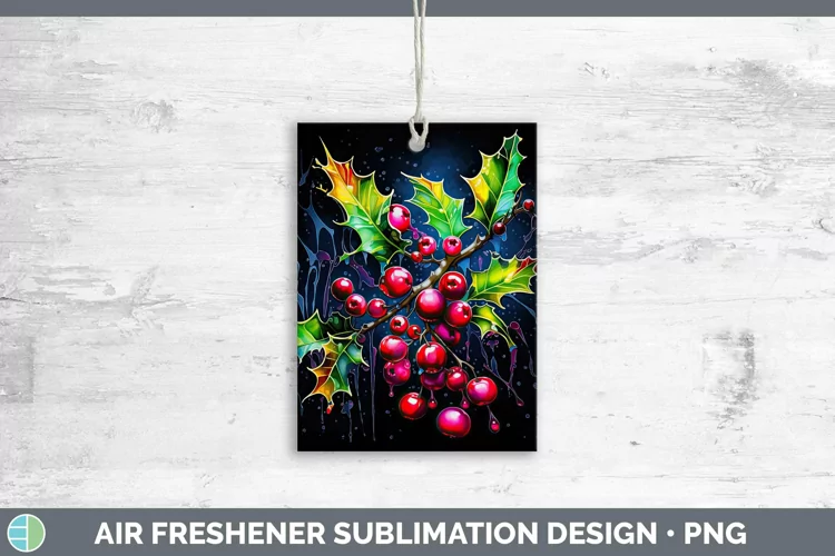 Neon Christmas Mistletoe Air Freshener Sublimation Car Fresh