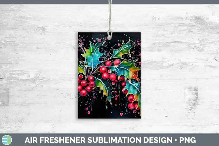 Neon Christmas Mistletoe Air Freshener Sublimation Car Fresh