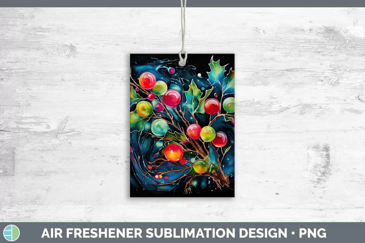 Neon Christmas Mistletoe Air Freshener Sublimation Car Fresh