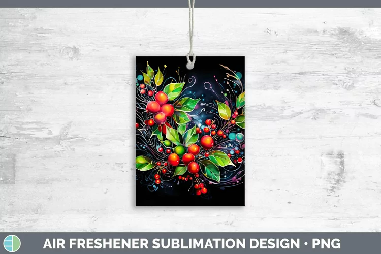 Neon Christmas Mistletoe Air Freshener Sublimation Car Fresh