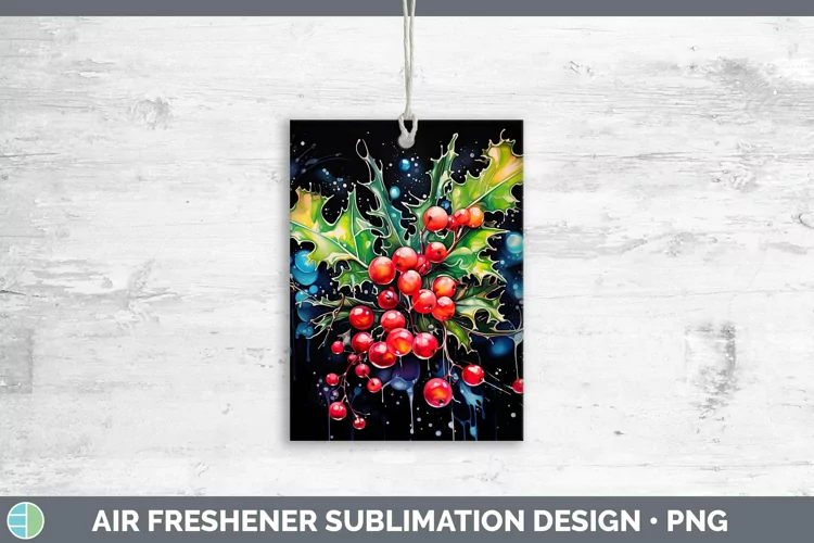 Neon Christmas Mistletoe Air Freshener Sublimation Car Fresh