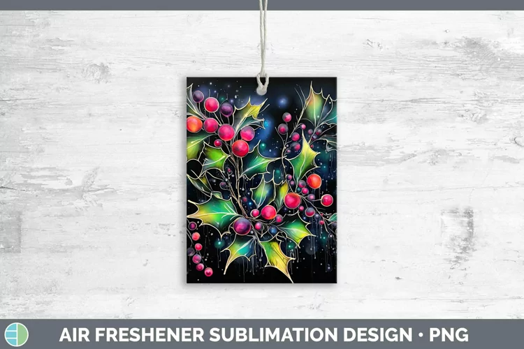 Neon Christmas Mistletoe Air Freshener Sublimation Car Fresh