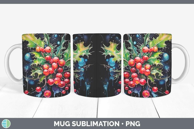 GorgeousNeon Christmas Mug Wrap design.