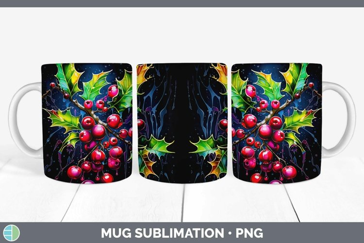GorgeousNeon Christmas Mug Wrap design.