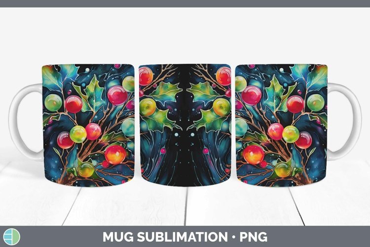 GorgeousNeon Christmas Mug Wrap design.