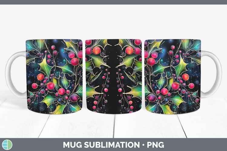 GorgeousNeon Christmas Mug Wrap design.