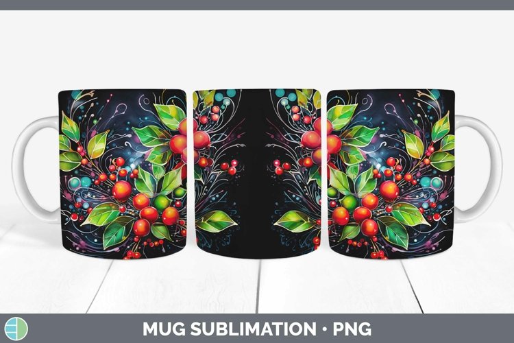 GorgeousNeon Christmas Mug Wrap design.