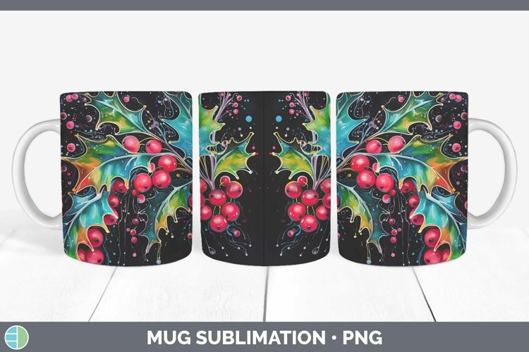 GorgeousNeon Christmas Mug Wrap design.