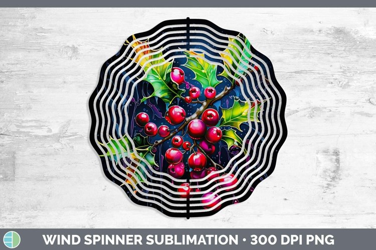 Neon Christmas Mistletoe Wind Spinner Sublimation Spinner De