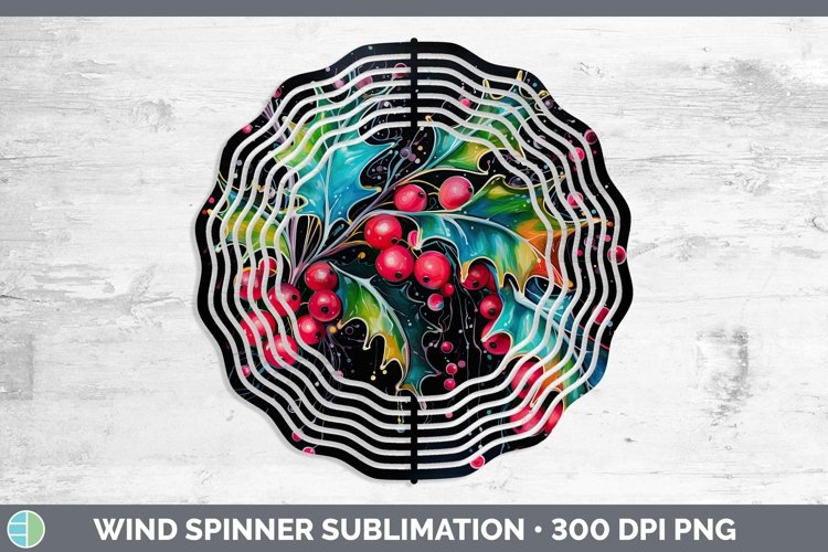 Neon Christmas Mistletoe Wind Spinner Sublimation Spinner De
