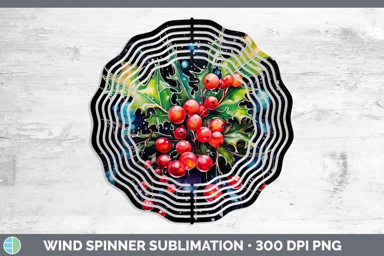 Neon Christmas Mistletoe Wind Spinner Sublimation Spinner De