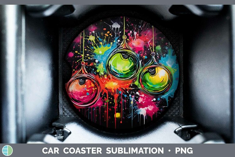 Neon Christmas Ornaments Car Coaster Sublimation Coaster Des