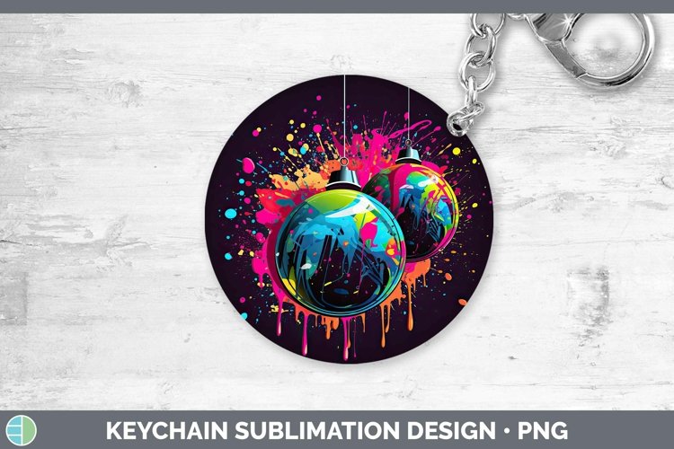 GorgeousNeon Christmas Keychain design.