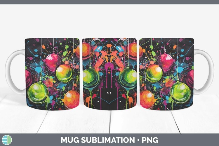 GorgeousNeon Christmas Mug Wrap design.