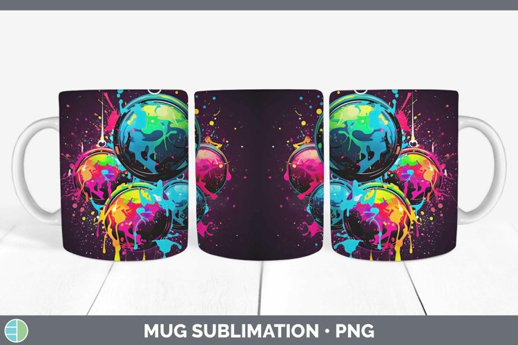 GorgeousNeon Christmas Mug Wrap design.