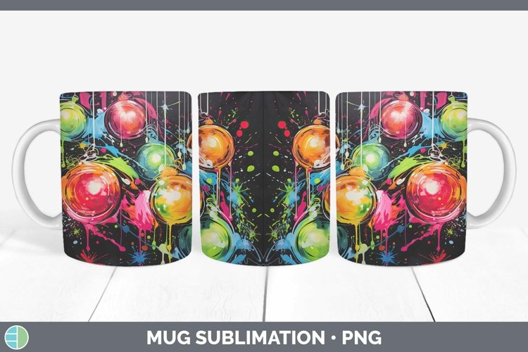 GorgeousNeon Christmas Mug Wrap design.