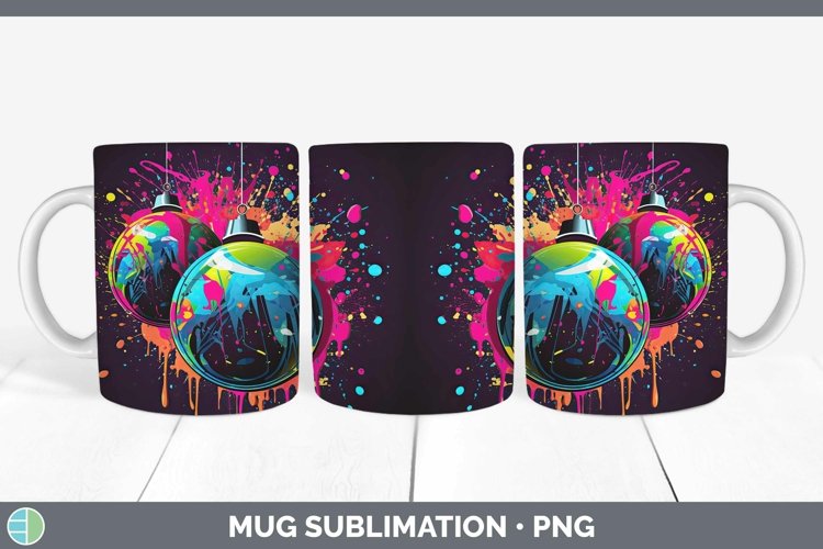 GorgeousNeon Christmas Mug Wrap design.