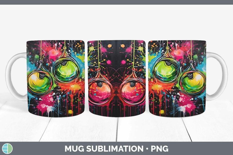 GorgeousNeon Christmas Mug Wrap design.