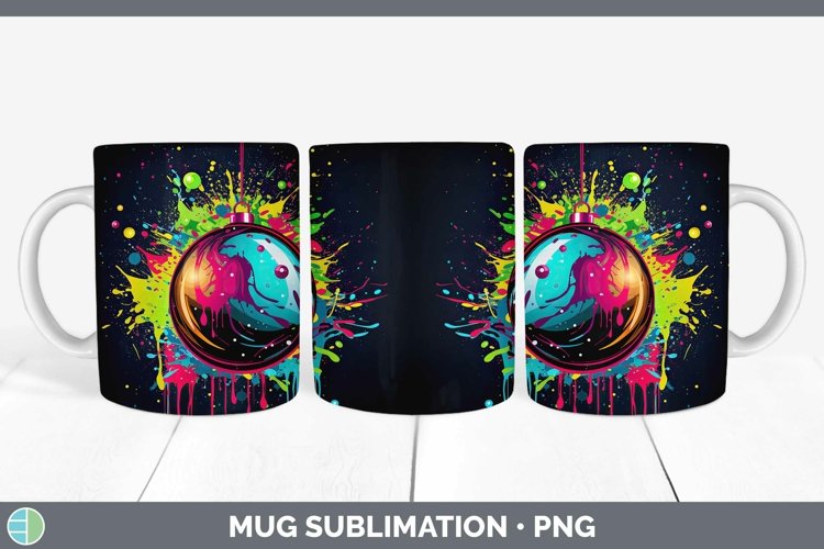 GorgeousNeon Christmas Mug Wrap design.