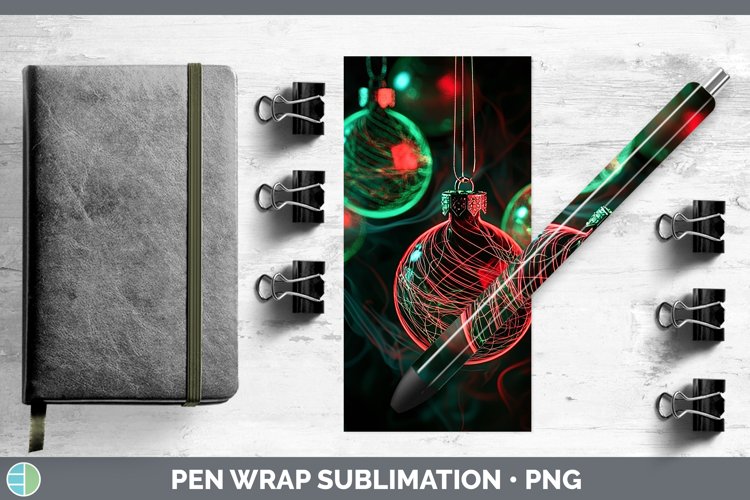 GorgeousNeon Christmas Pen Wrap design.