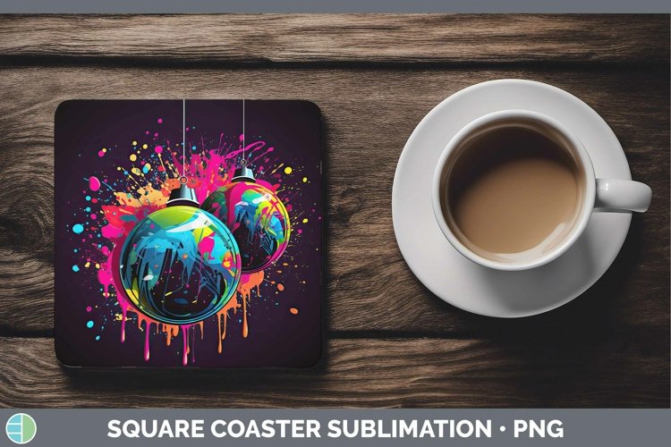 GorgeousNeon Christmas Square Coaster design.