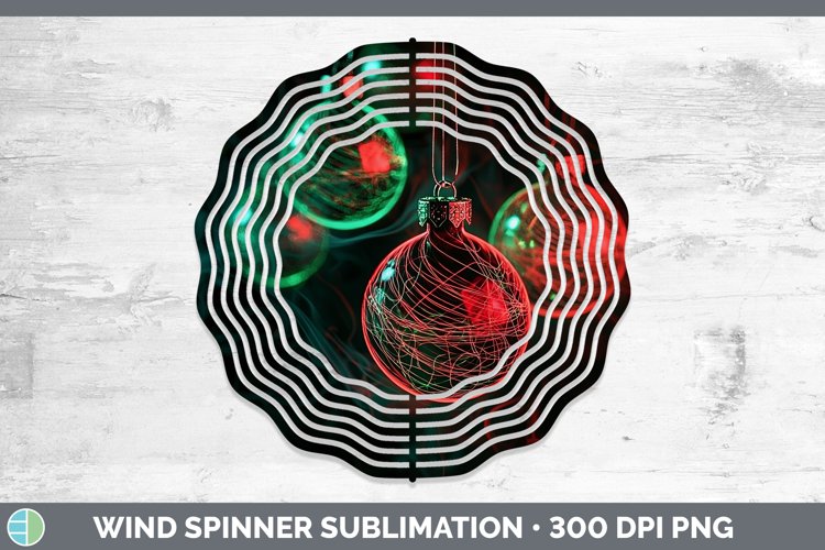 Neon Christmas Ornaments Wind Spinner Sublimation Spinner De