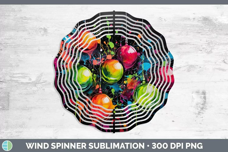 Neon Christmas Ornaments Wind Spinner Sublimation Spinner De