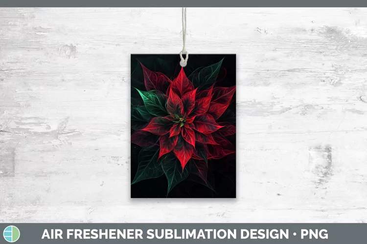 Neon Christmas Poinsettia Air Freshener Sublimation Car Fres