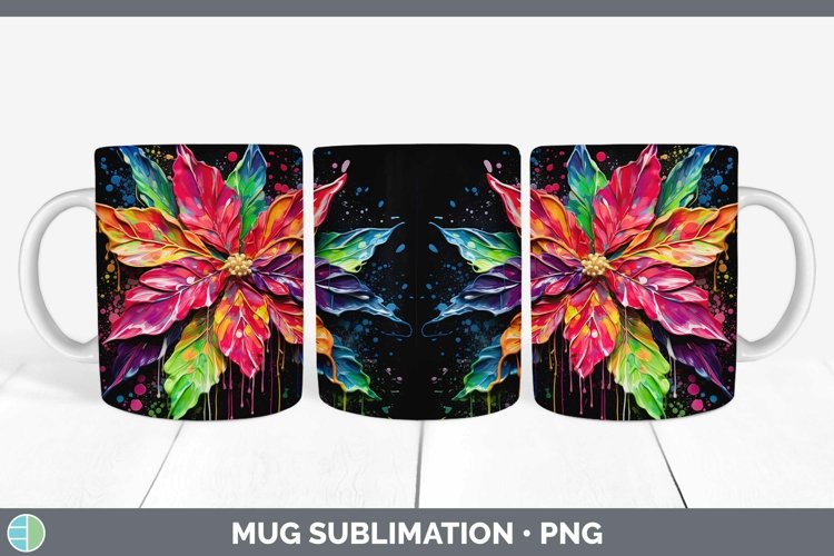 GorgeousNeon Christmas Mug Wrap design.