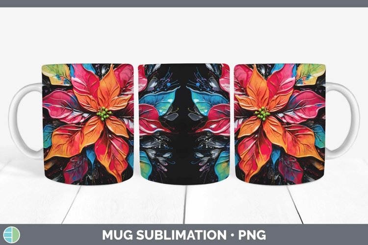 GorgeousNeon Christmas Mug Wrap design.