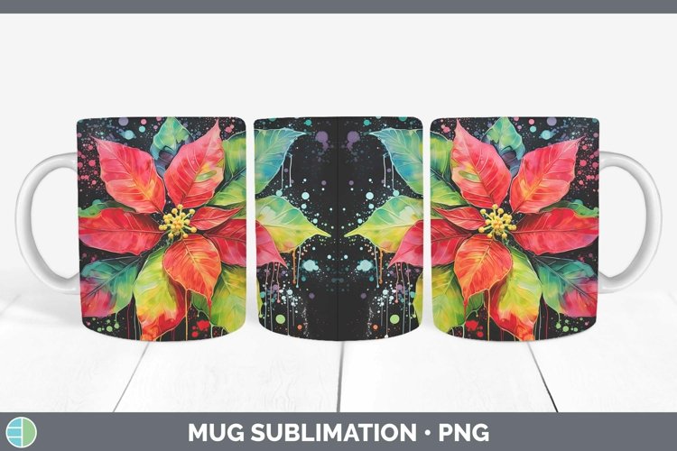 GorgeousNeon Christmas Mug Wrap design.