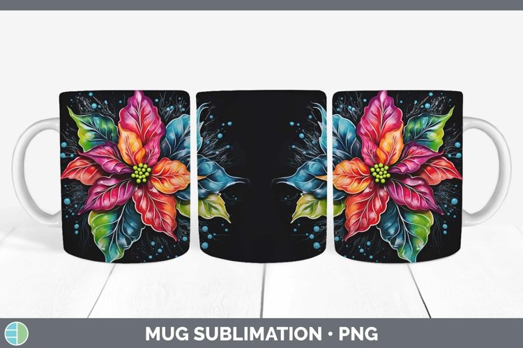 GorgeousNeon Christmas Mug Wrap design.