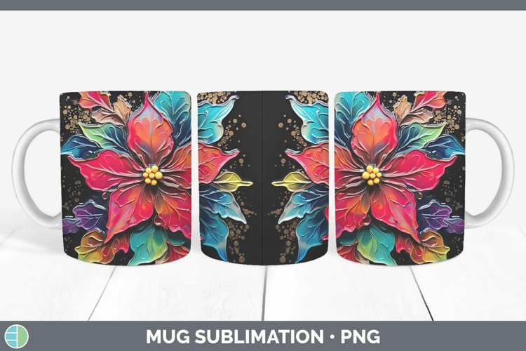 GorgeousNeon Christmas Mug Wrap design.
