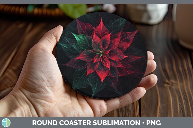 GorgeousNeon Christmas Round Coaster design.