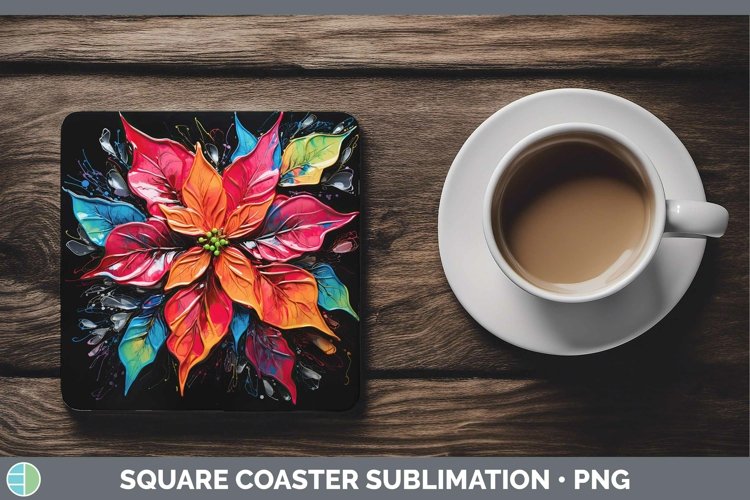 GorgeousNeon Christmas Square Coaster design.