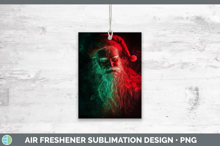 Neon Christmas Santa Air Freshener Sublimation Car Freshener