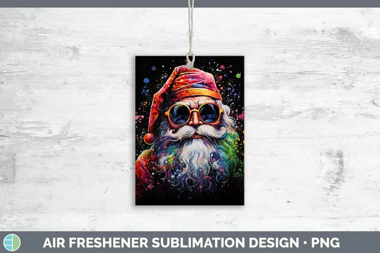 Neon Christmas Santa Air Freshener Sublimation Car Freshener