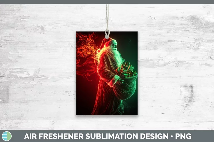 Neon Christmas Santa Gifts Air Freshener Sublimation Car Fre