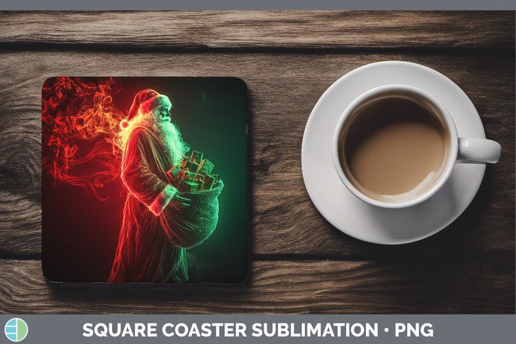 GorgeousNeon Christmas Square Coaster design.