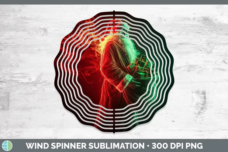 Neon Christmas Santa Gifts Wind Spinner Sublimation Spinner