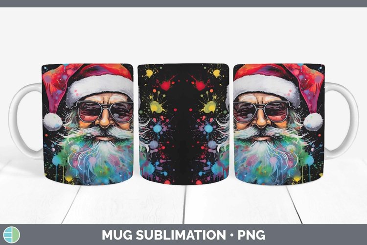 GorgeousNeon Christmas Mug Wrap design.