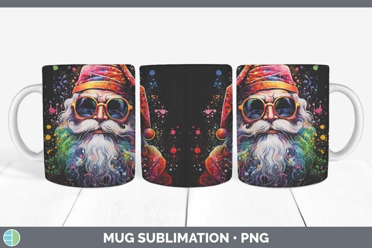 GorgeousNeon Christmas Mug Wrap design.
