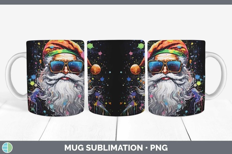 GorgeousNeon Christmas Mug Wrap design.