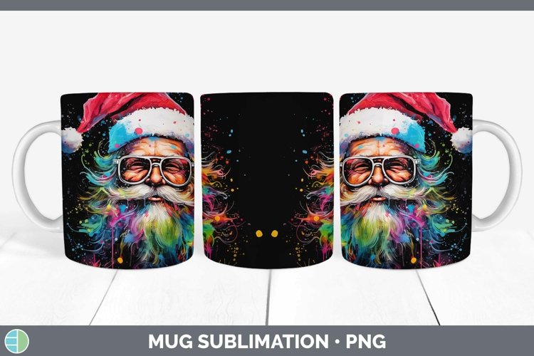 GorgeousNeon Christmas Mug Wrap design.