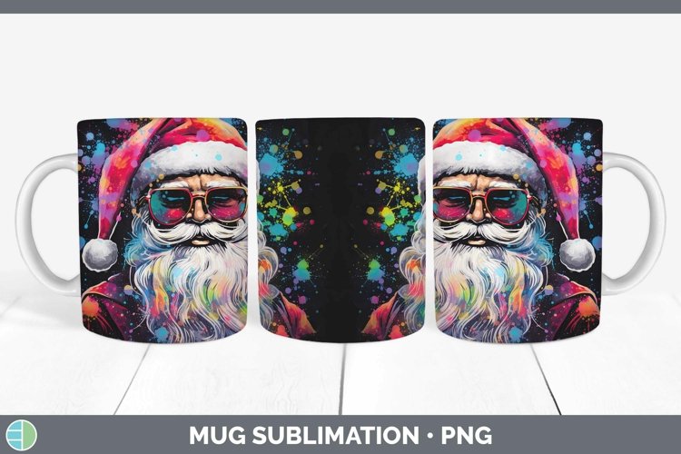 GorgeousNeon Christmas Mug Wrap design.