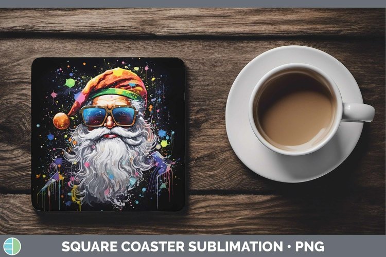 GorgeousNeon Christmas Square Coaster design.